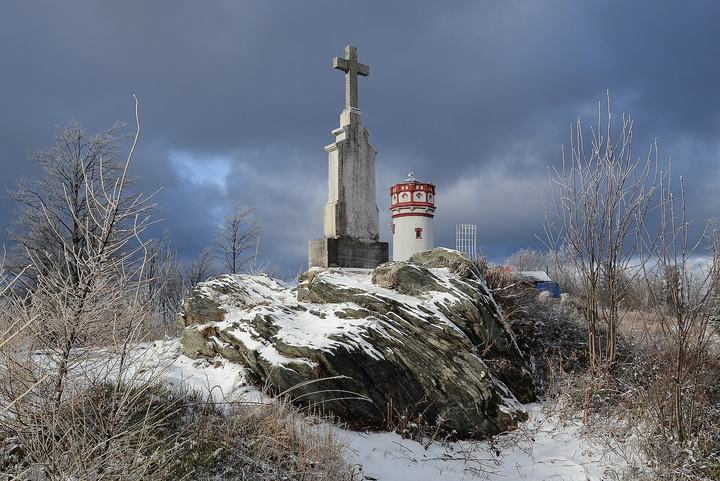 Biskupia Kopa — Biskupská kupa tower, Zlaté Hory Highlands. Czech-polish border