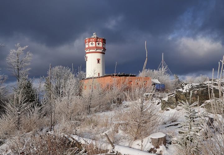 Biskupia Kopa — Biskupská kupa tower, Zlaté Hory Highlands. Czech-polish border