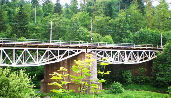 Bóbr — The railway bridge over the Beaver River