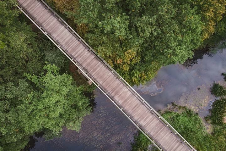 Brda — Koronowo, Most kolejowy wąskotorowy nad rzeką Brdą Wyremontowana droga pieszo-rowerowa