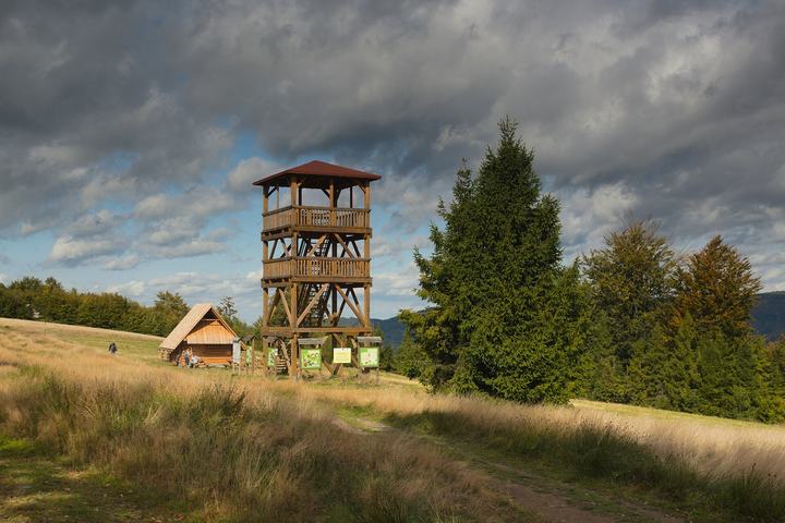 Brenna — observation tower on Stary Groń, Silesian Beskids, Poland