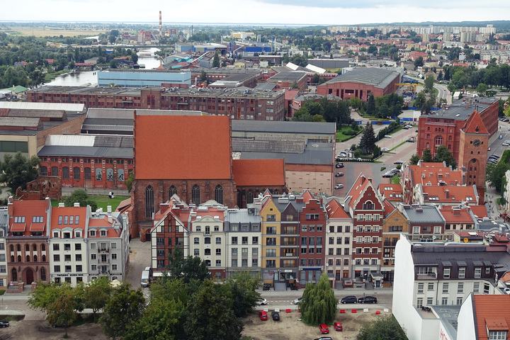 Elbląg — Elbląg - Widok z wieży katedralnej na Stare Miasto w kierunku północnym