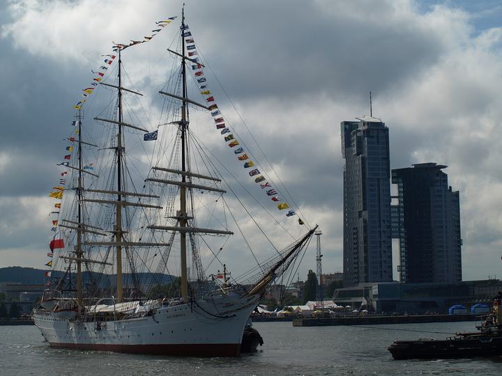 Gdynia — Dar Pomorza, a Polish three-masted fully rigged sail training ship, currently acting as a
