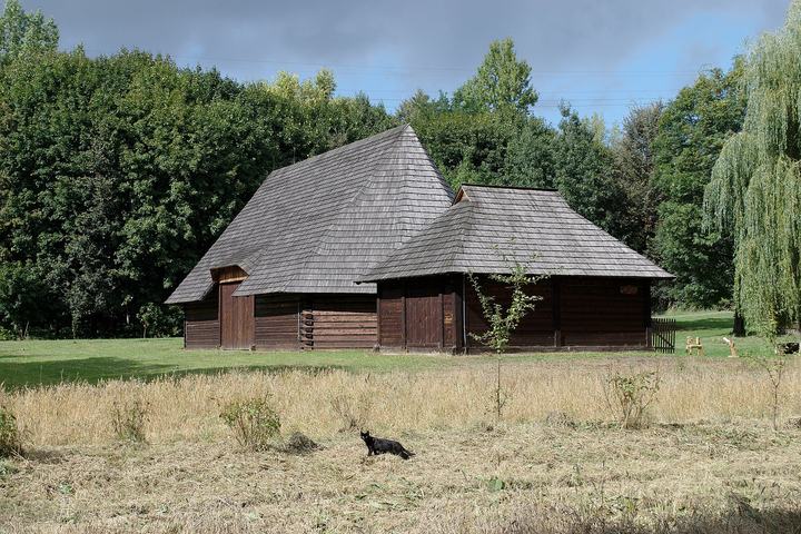 Górnośląski Park Etnograficzny w Chorzowie — Cart Storage Shed from Kobiór (the first half of the 19th century), Upper Silesian Ethnogr