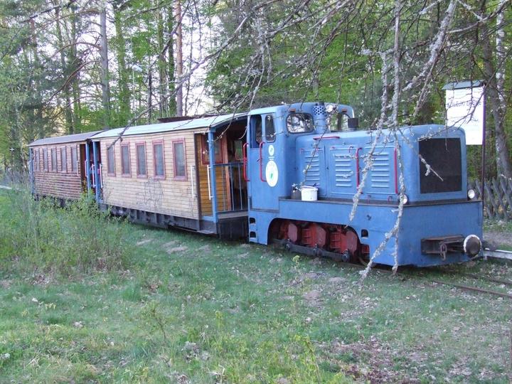 Hajnówka — Narrow guage train in Hajnowka, Poland. Locomotive V10C.
