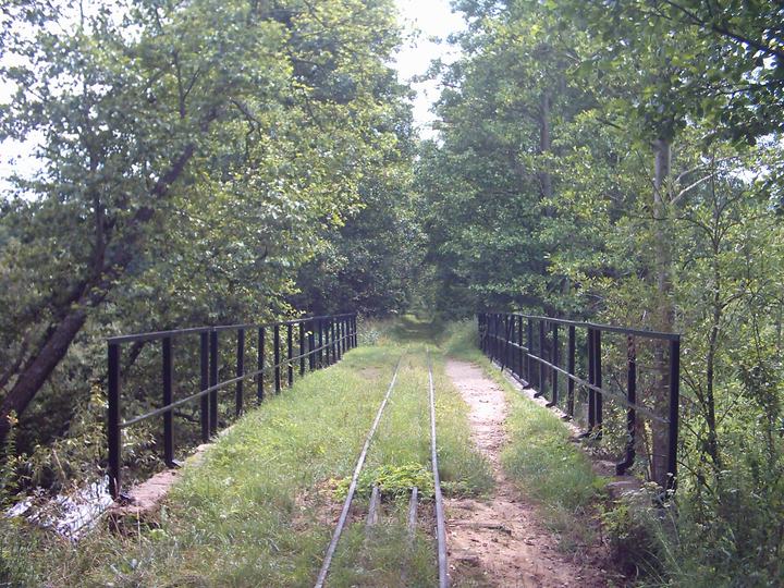Hajnówka — Kolejka wąskotorowa Hajnówka - Topiło. Wiadukt na Leśnej. Dolina Leśnej Prawej.