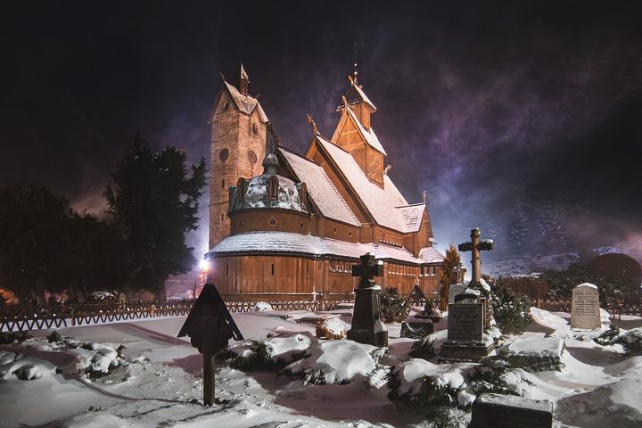 Karpacz zimą — Karpacz, Zespół kościoła Wang