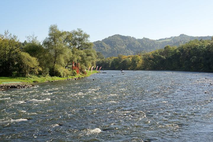 Krościenko nad Dunajcem — Dunajec River in Krościenko nad Dunajcem, Lesser Poland Voivodeship