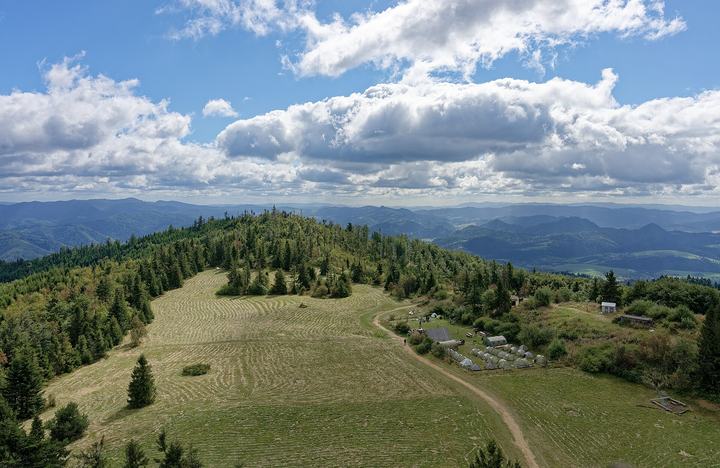 Lubań — View from the observation tower on Lubań in the Gorce Mountains
