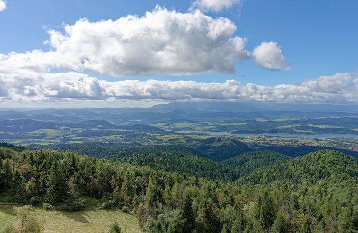 Lubań — View from the observation tower on Lubań in the Gorce Mountains