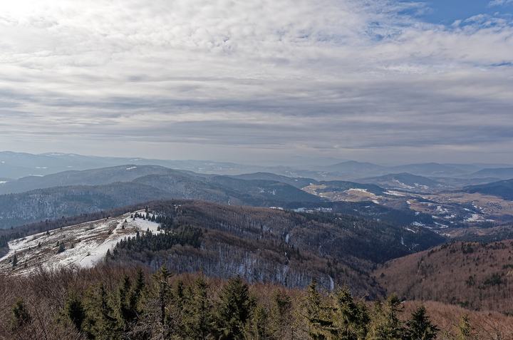 Mogielica — View from Mogielica in Beskid Wyspowy Mountains