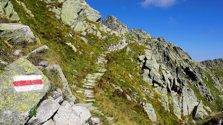 Orla Perć — Orla Perć trail between Buczynowa Przełęcz and Mała Buczynowa Turnia