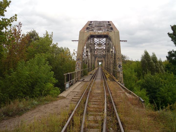 Ostrołęka — A bridge of Ostrołęka – Szczytno railroad between Ostrołęka and Grabowo stations, across t