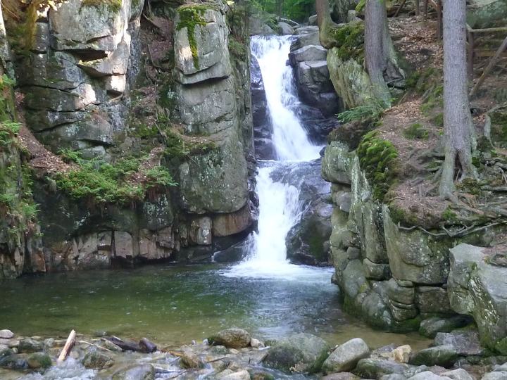 Przesieka i Wodospad Podgórnej — Hainfall (Wodospad Podgórnej) bei Hain (Przesieka) im Riesengebirge