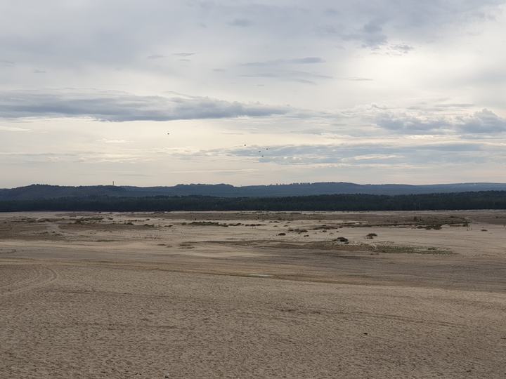Pustynia Błędowska — Błędów Desert and paratroopers from Dąbrówka viewpoint, October 2020