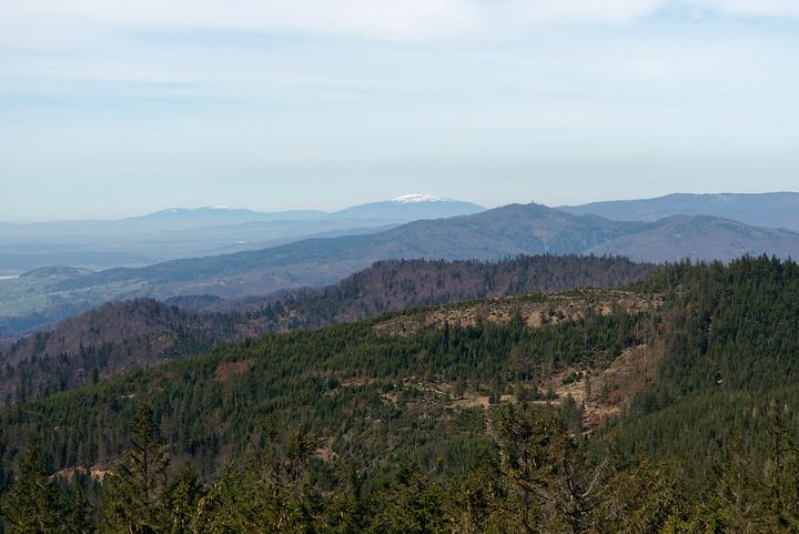 Radziejowa i Przehyba — View from the observation tower on Radziejowa looking west