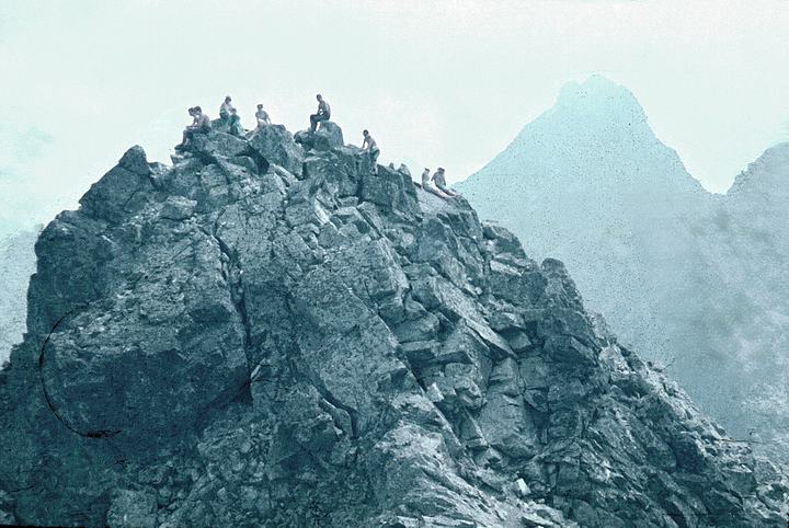 Rysy — High Tatras, the top of the Rysy mountain, view to the Kriváň