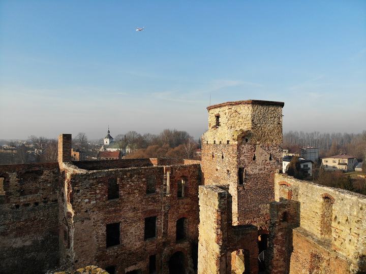 Siewierz — Aerial shot of Bishop's castle in Siewierz