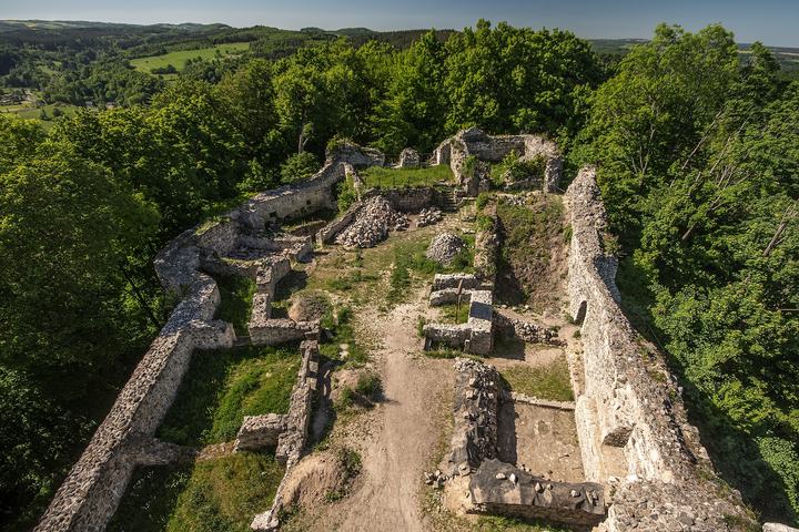 Wleń — Łupki, ruiny zamku „Wleński Gródek” , XIII, XV