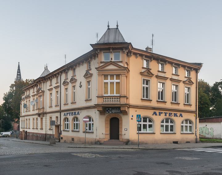 Żagań — Building at Pomorska 1 in Żagań, Lubusz Voivodeship, Poland